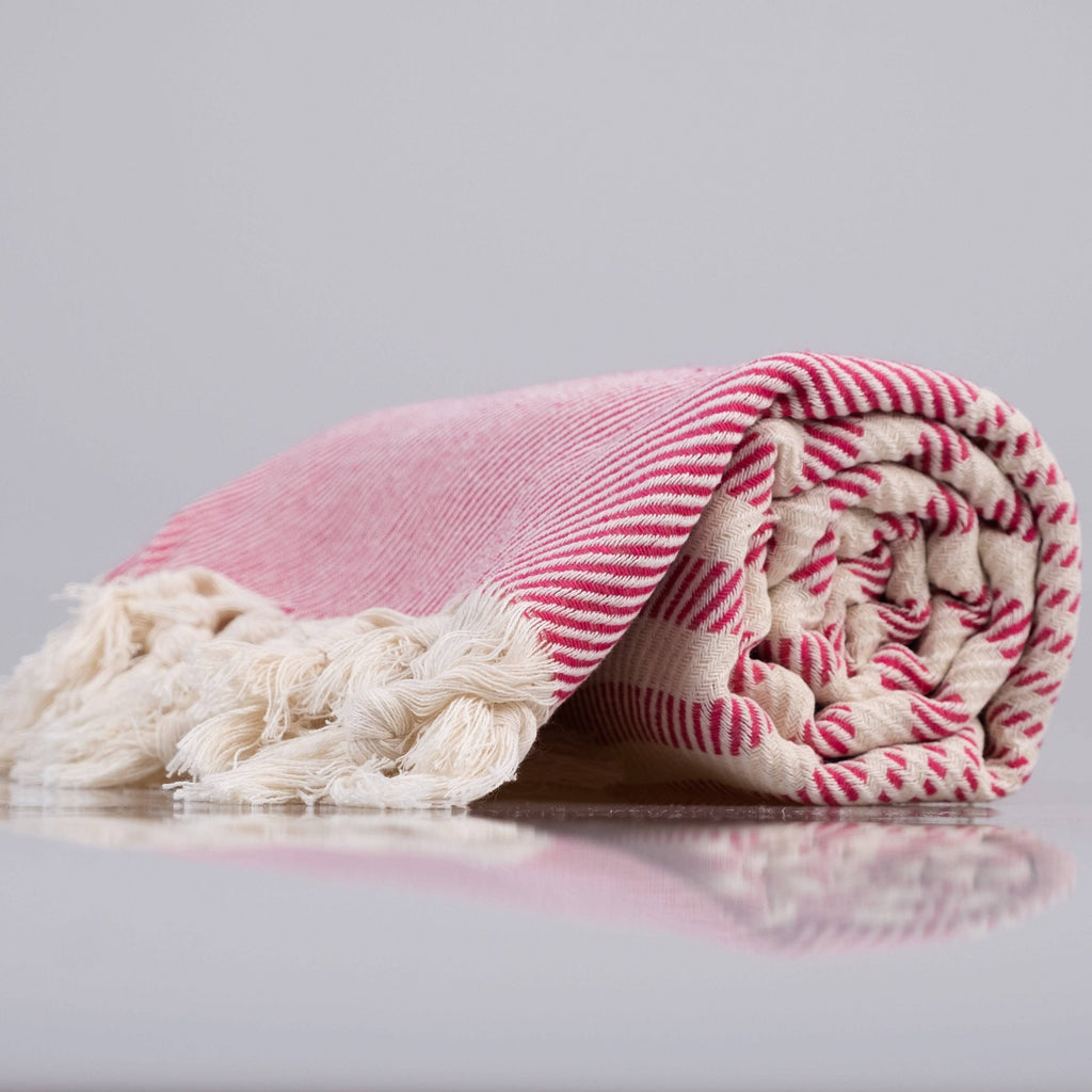 Flatwoven Turkish Towel | Striped Design Beach Towel