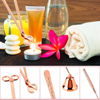 Candle Care Kit – Wick Trimmer, Snuffer & Dipper Set (Gold) - in situ