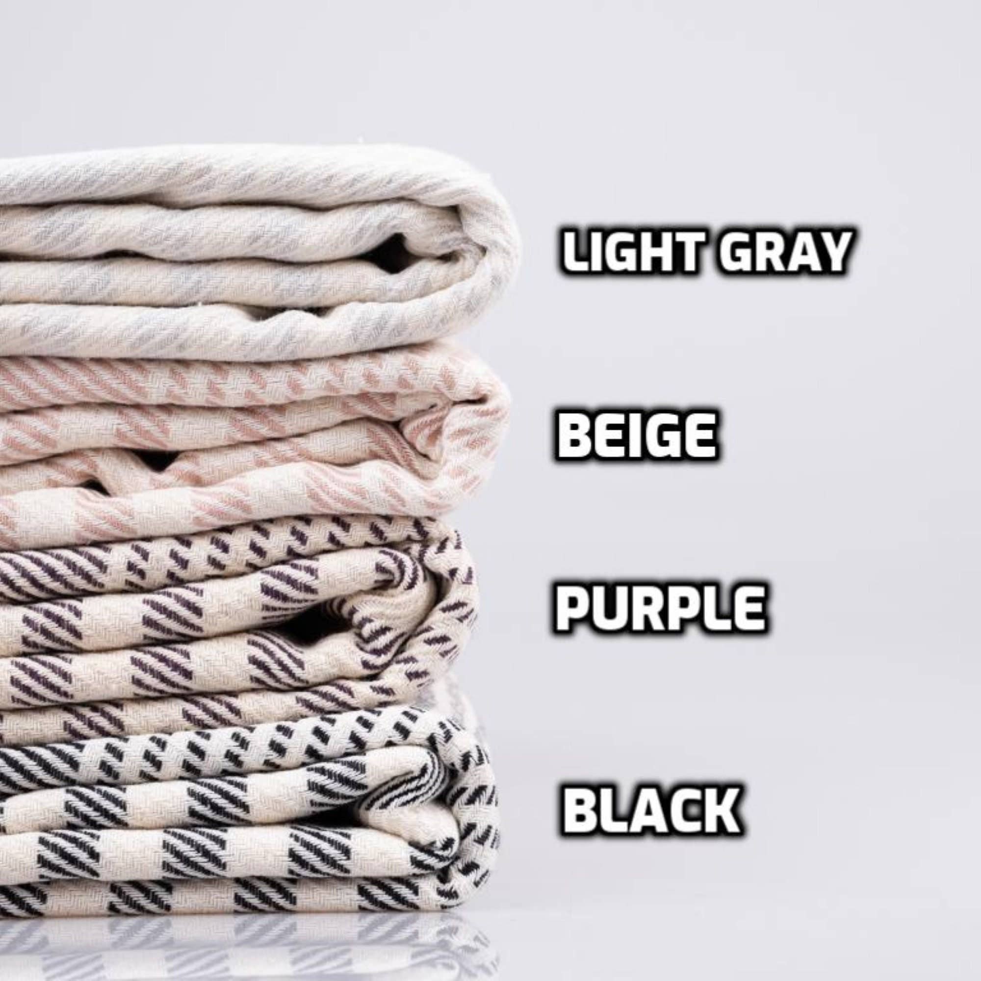 Flatwoven Turkish Towel | Striped Design Beach Towel