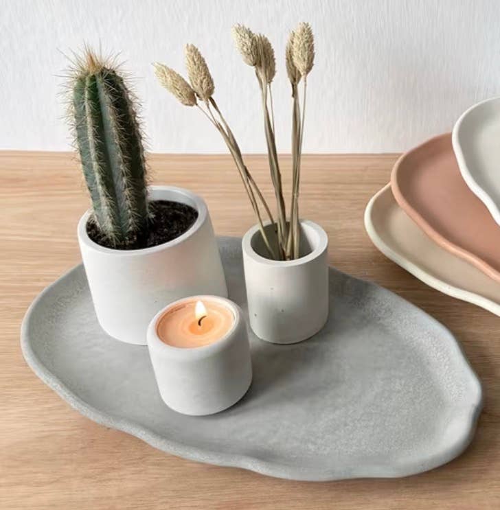 Decorative Stone Oval Tray - alternate view