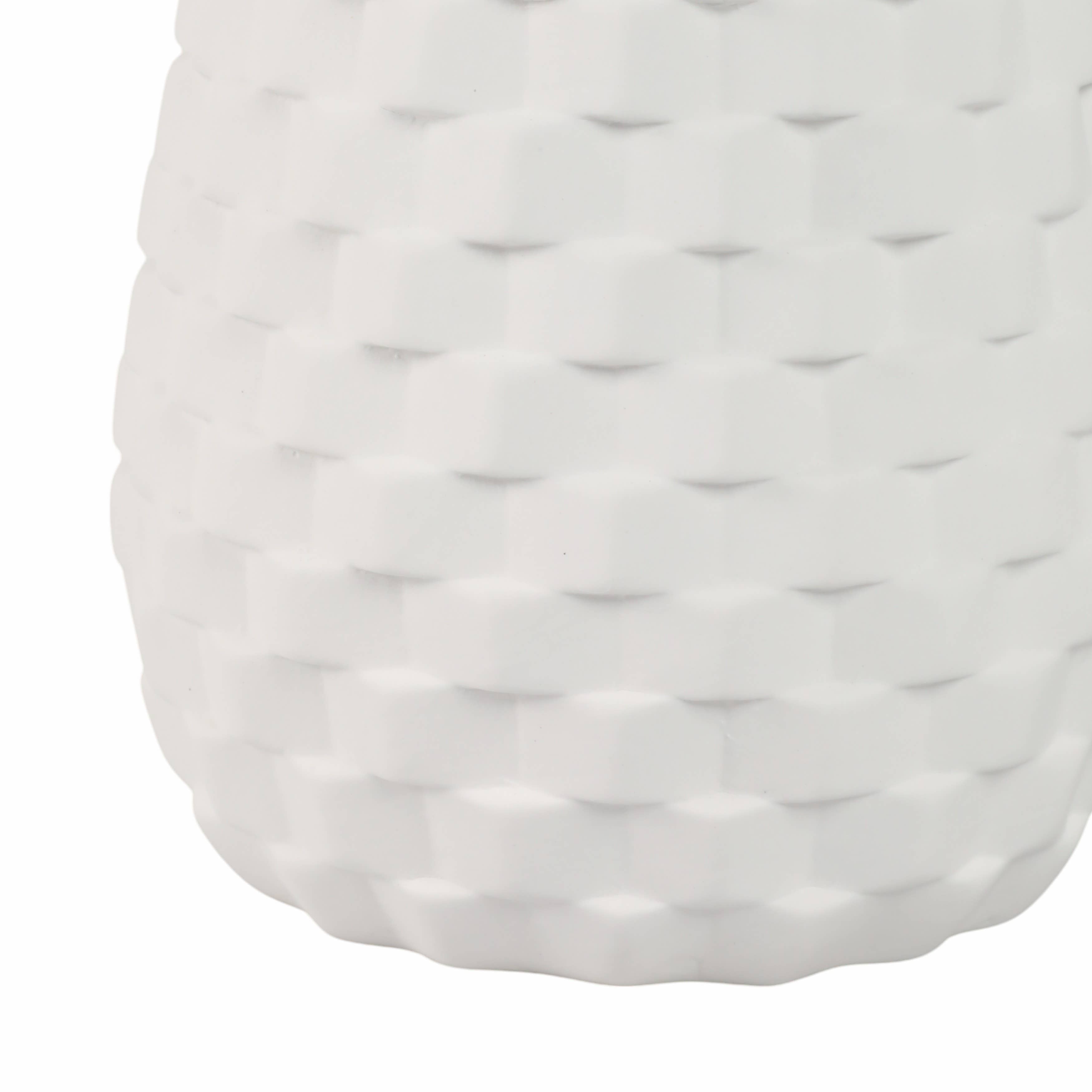 Decorative Vase – White/Brown Ceramic Round Textured, 9 in. | SOMA HOME