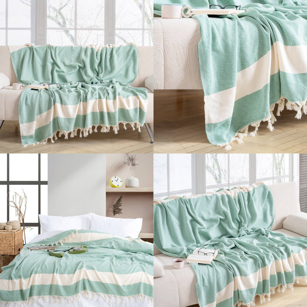 Throw Blanket |Turkish Cotton Blanket | Couch Throw