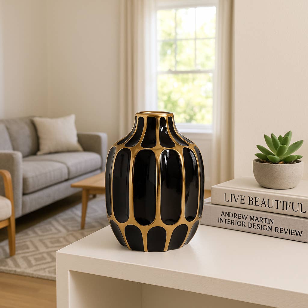 Abstract Ceramic Bud Vase – 8 in. Decorative Flower Vase | SOMA HOME