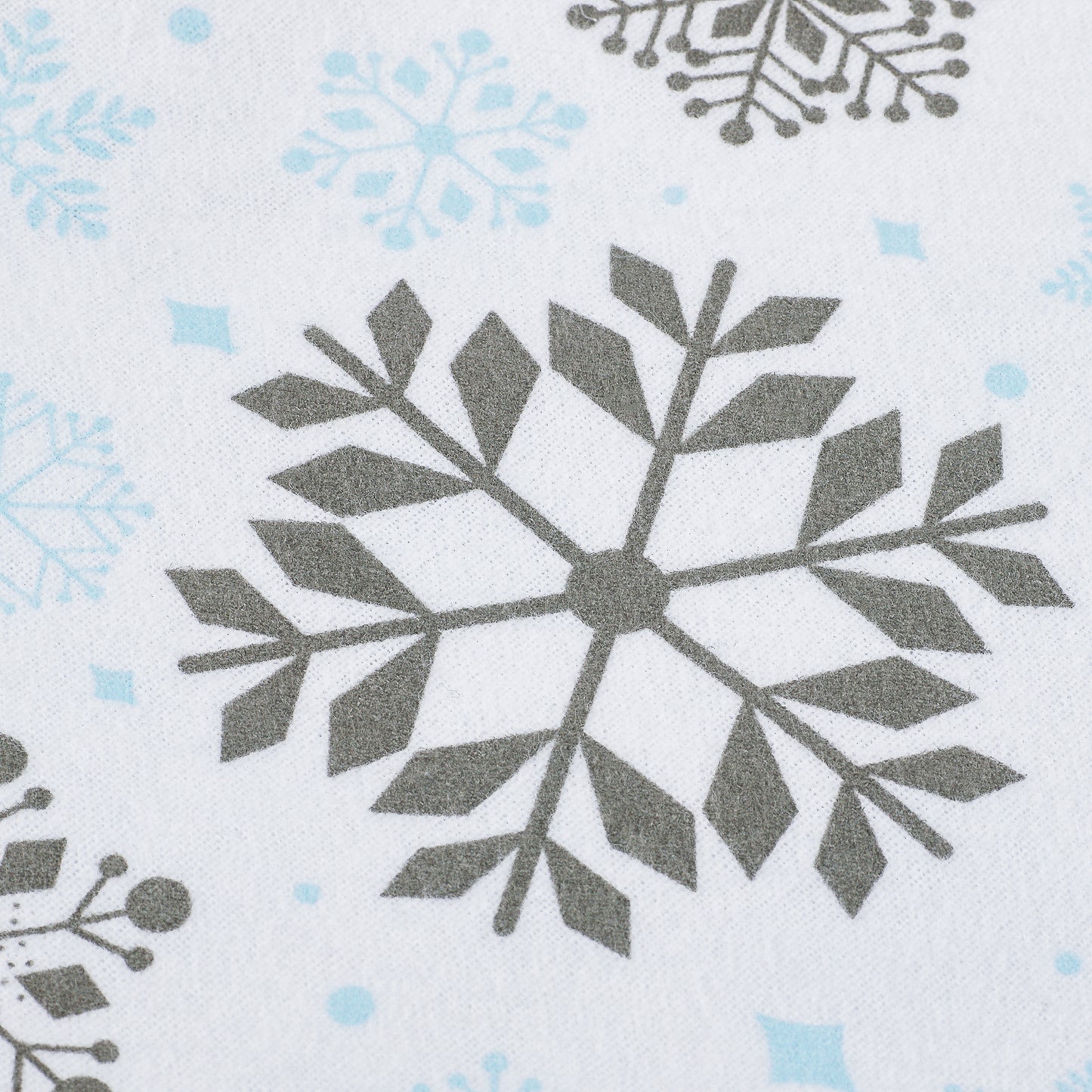Mellanni Queen 4-Piece Lightweight Flannel Sheet Set,100% Organic Cotton Deep Pocket, Blue and Gray Snowflakes