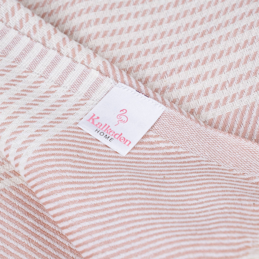 Flatwoven Turkish Towel | Striped Design Beach Towel