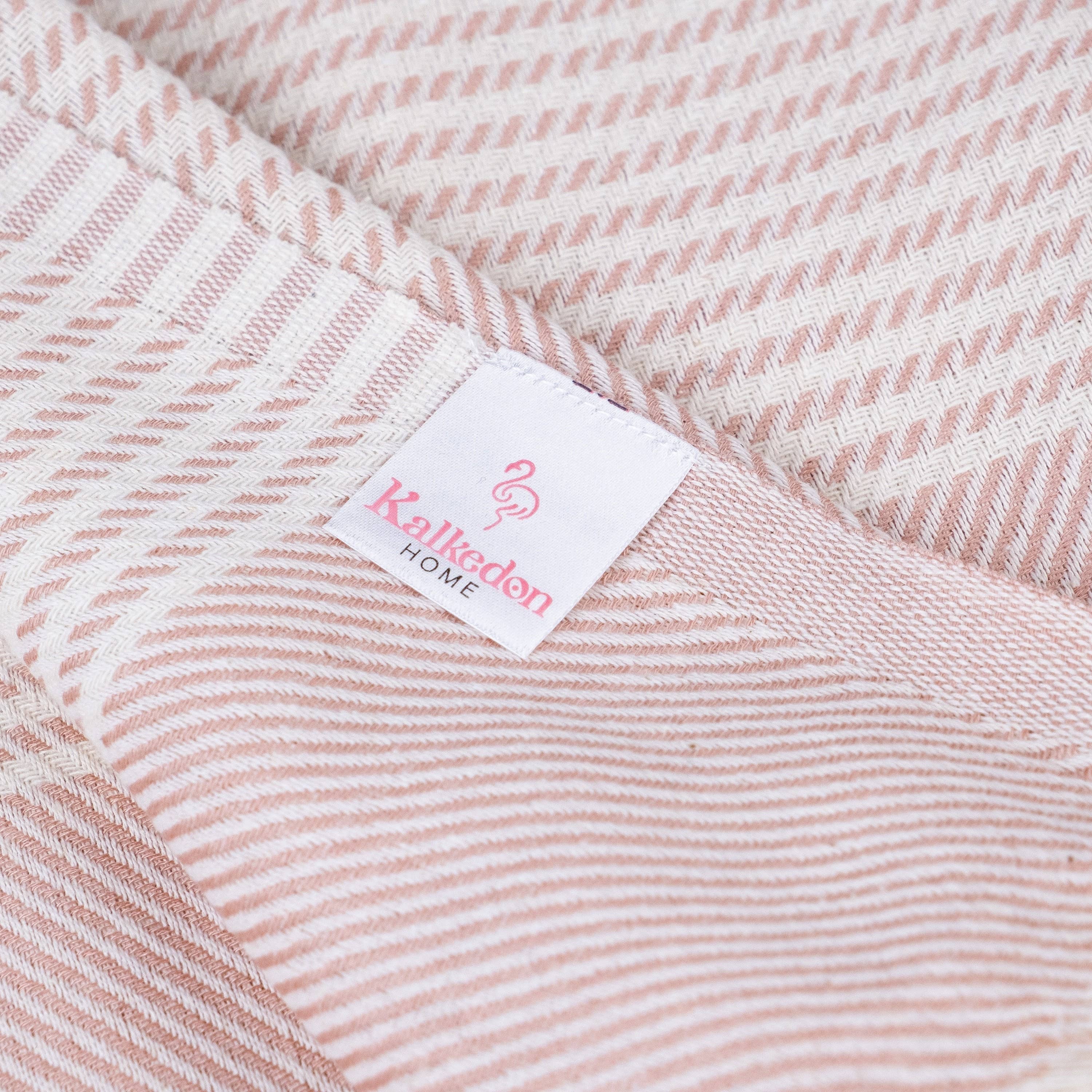 Flatwoven Turkish Towel | Striped Design Beach Towel