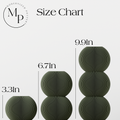 Size chart showing the dimensions of spherical objects with measurements in inches, branded 'Modernized Polish'.