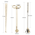 Candle Care Kit – Wick Trimmer, Snuffer & Dipper Set (Gold) - styled view