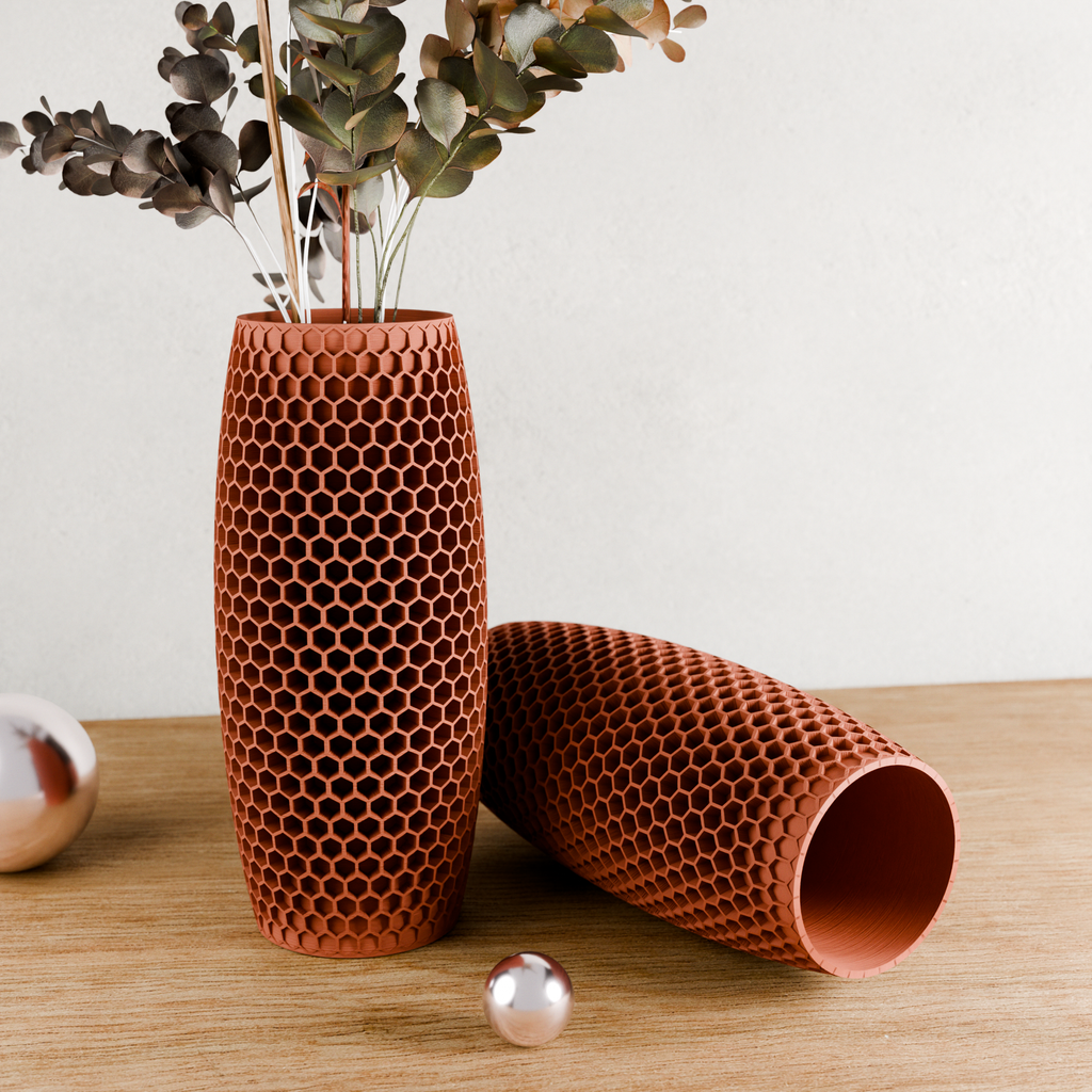Modern Textured Vase | Honeycomb Collection