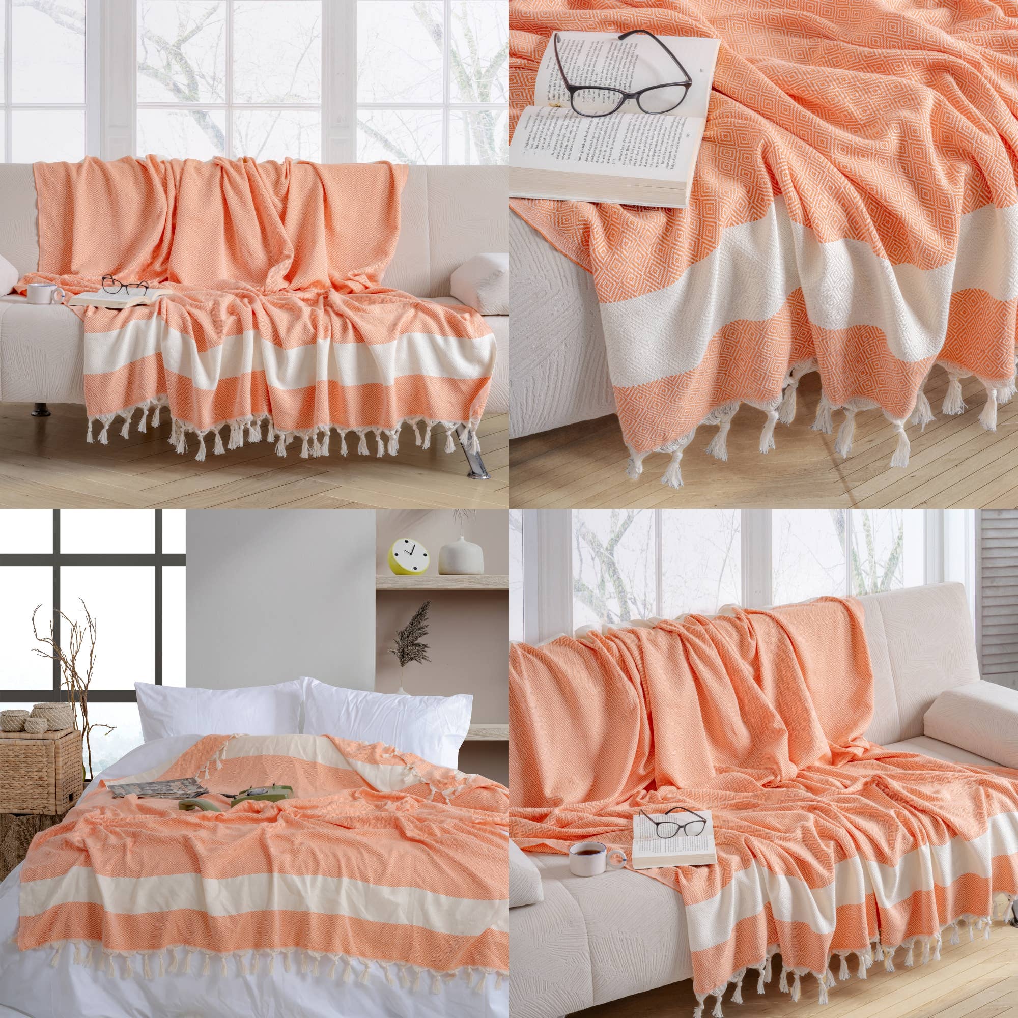 Throw Blanket |Turkish Cotton Blanket | Couch Throw