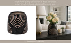 Decorative Vase - Black/Tan Ceramic Modern Tribal Arch, 6 in | SOMA HOME