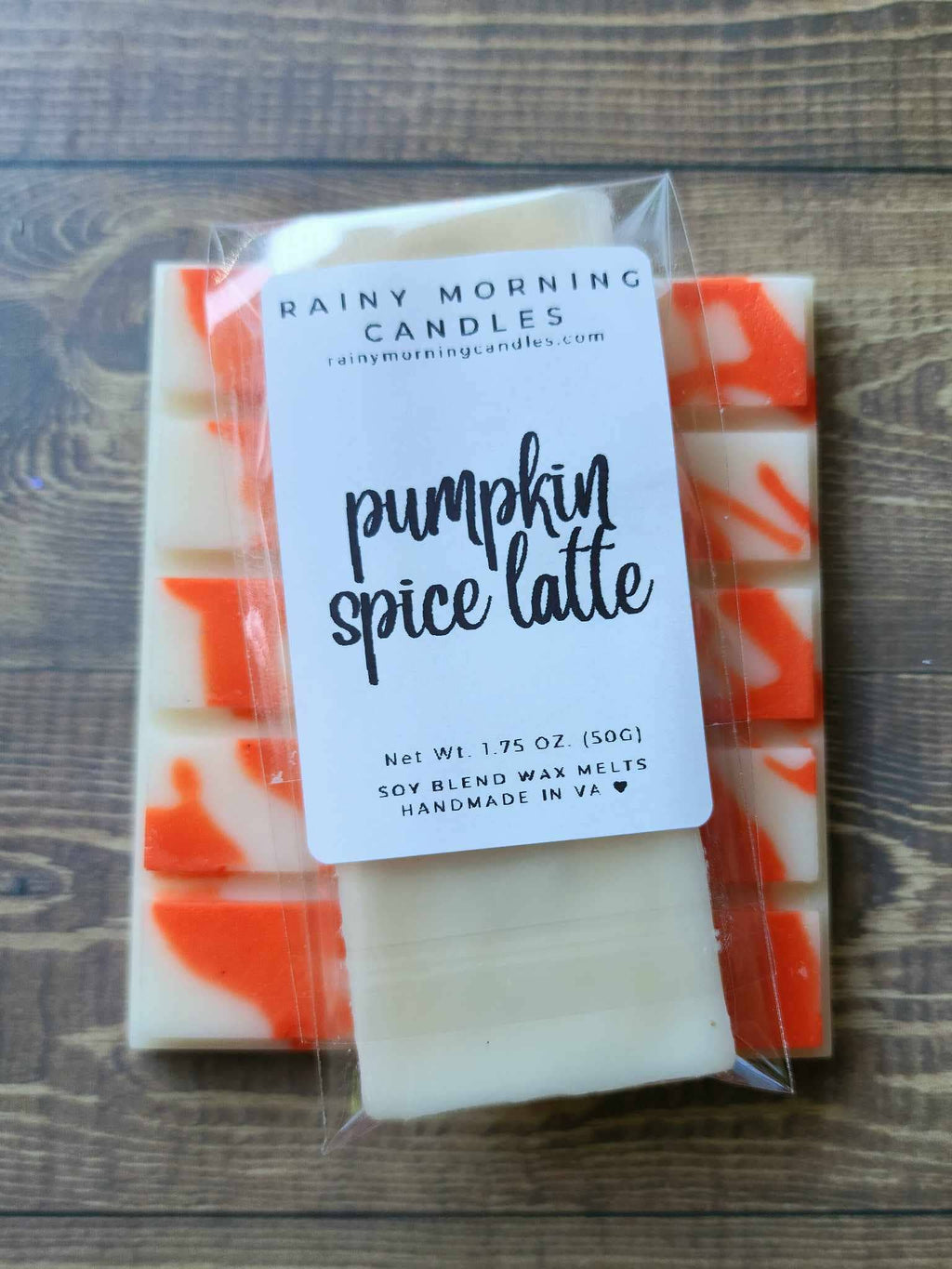 Pumpkin Spice Latte soy wax melt snap bar — additional product photo.
