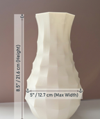 Modern Geometric 3D Printed Vase - 8.5" Soft White - alternate view