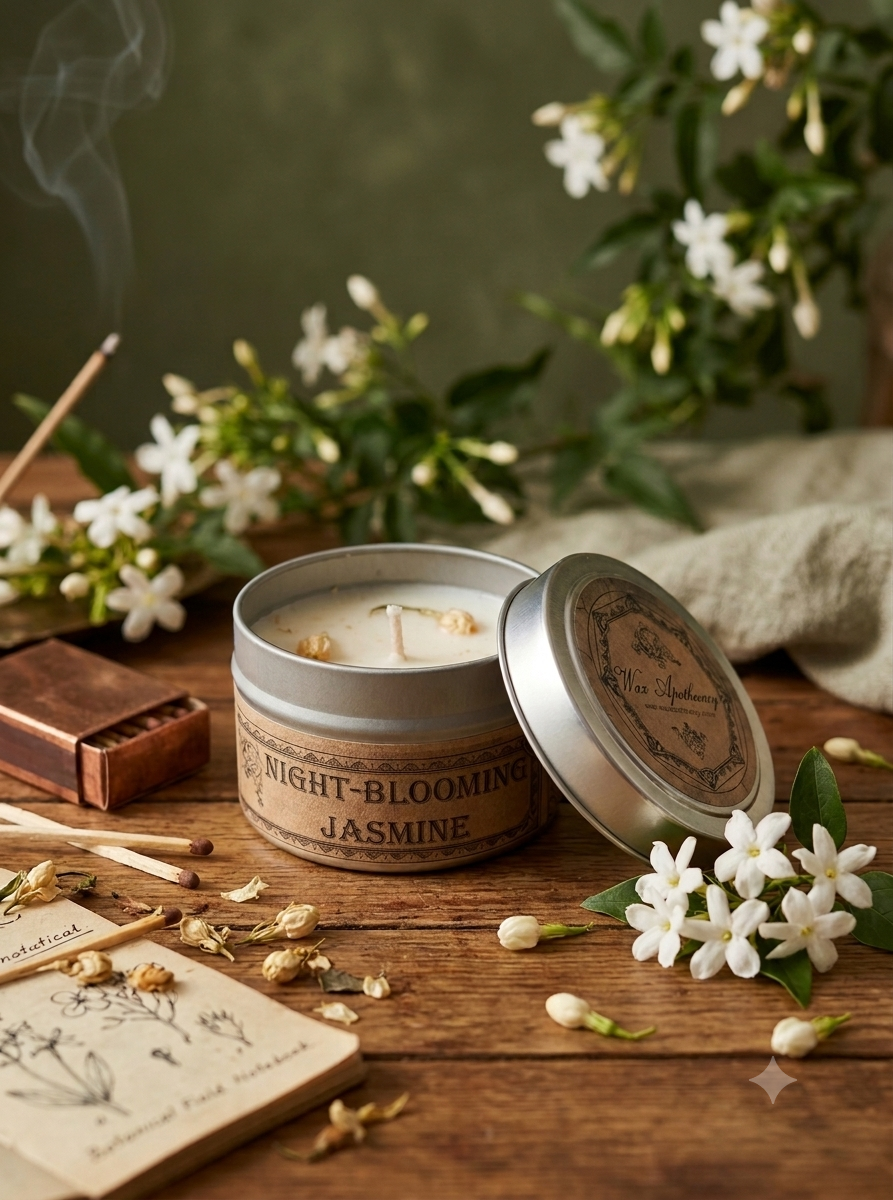 Night-Blooming Jasmine Botanical Candle Travel Tin
