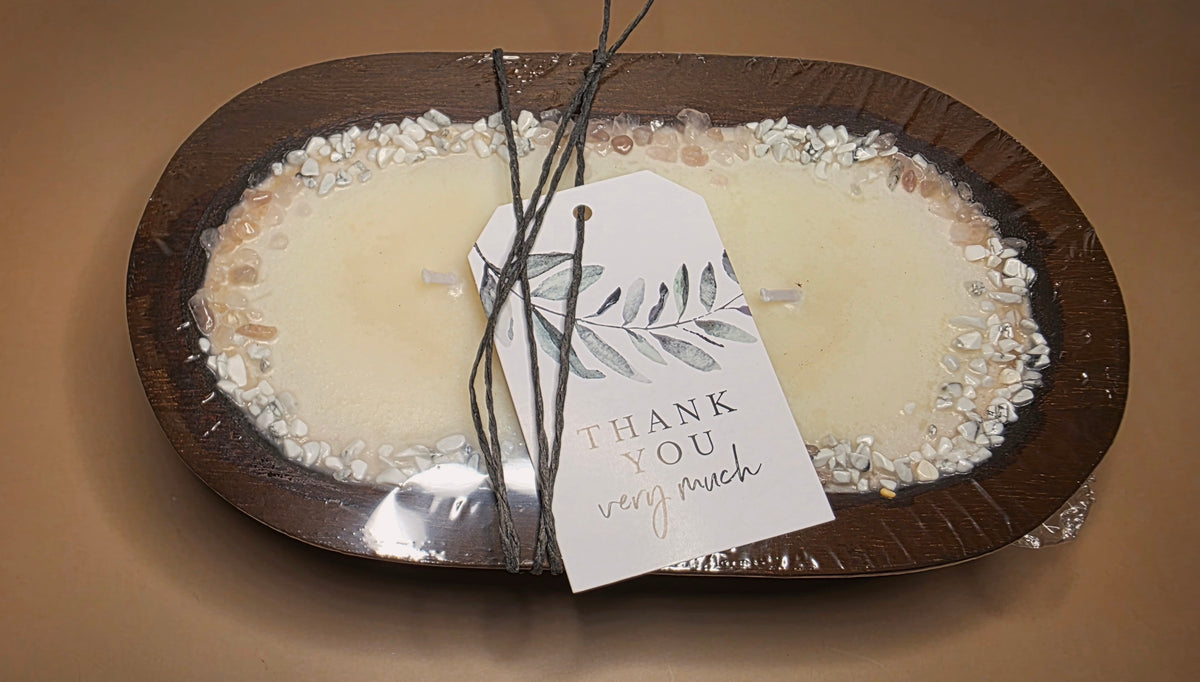 Fresh Cotton Wooden Dough Bowl Candle – Natural Soy Wax | SOMA HOME - alternate view