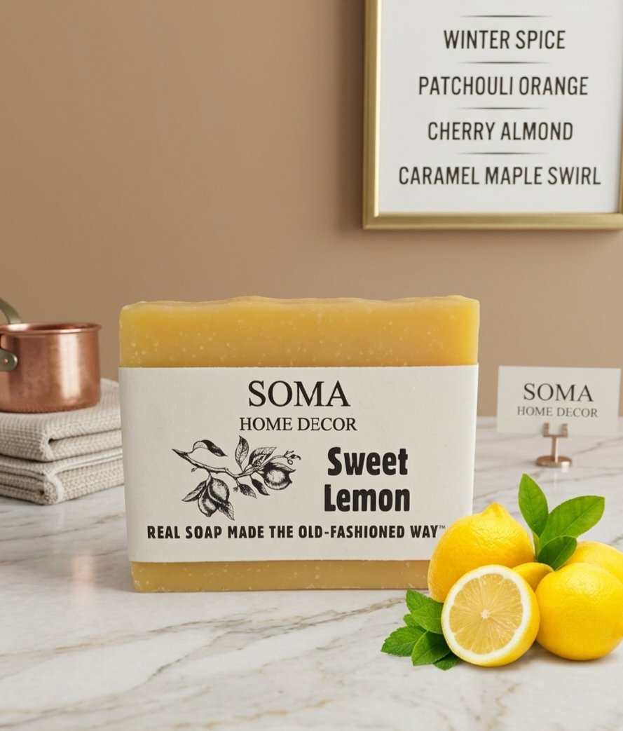 Sweet Lemon Artisan Bar Soap – Brightening & Refreshing