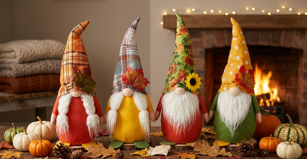 Handmade Autumn Gnome Plush Decor – Cozy Harvest & Thanksgiving Tabletop Figurine
