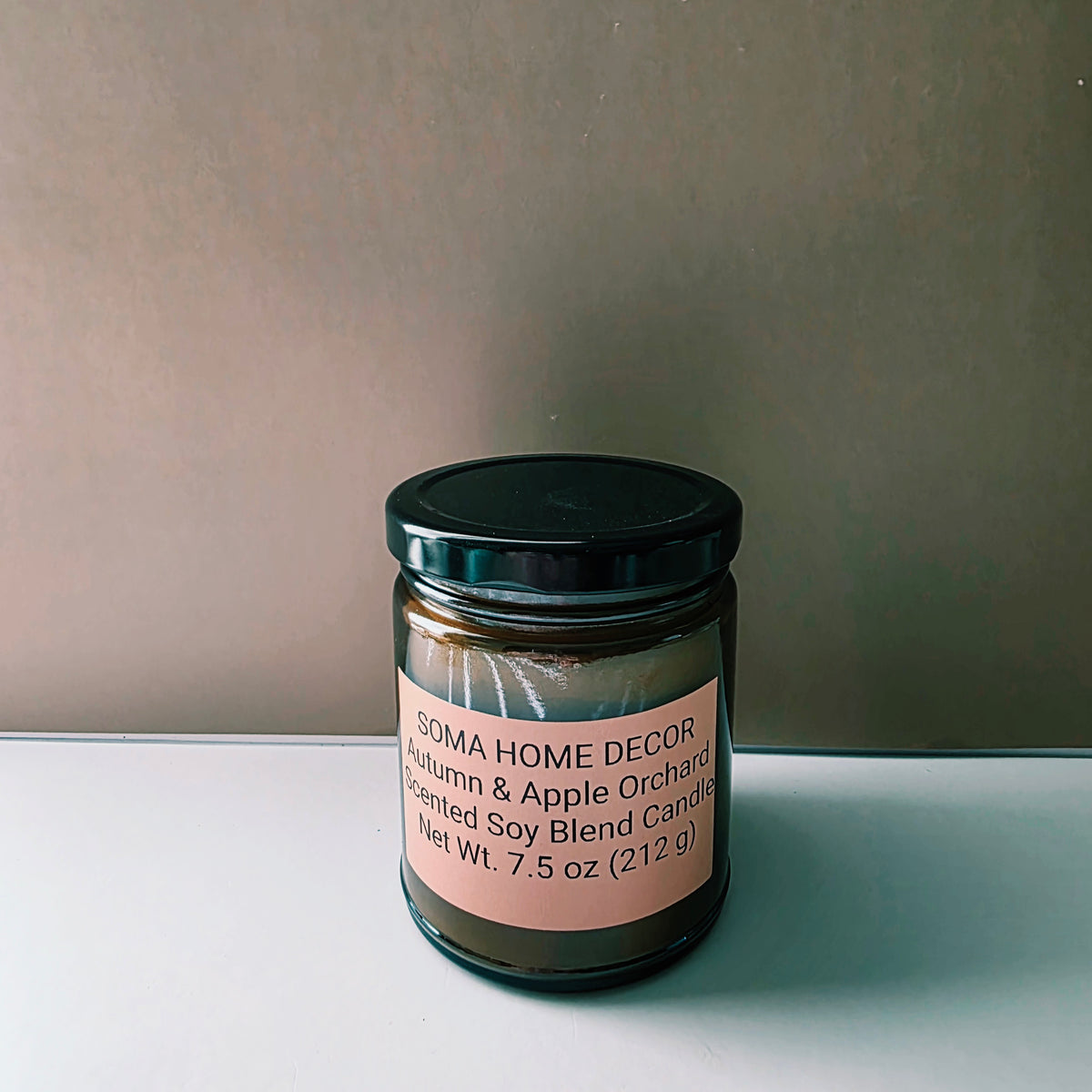 Autumn & Apple Orchard Scented Candle – Hand-Poured Soy Blend in Amber Jar (7.5 oz) - alternate view